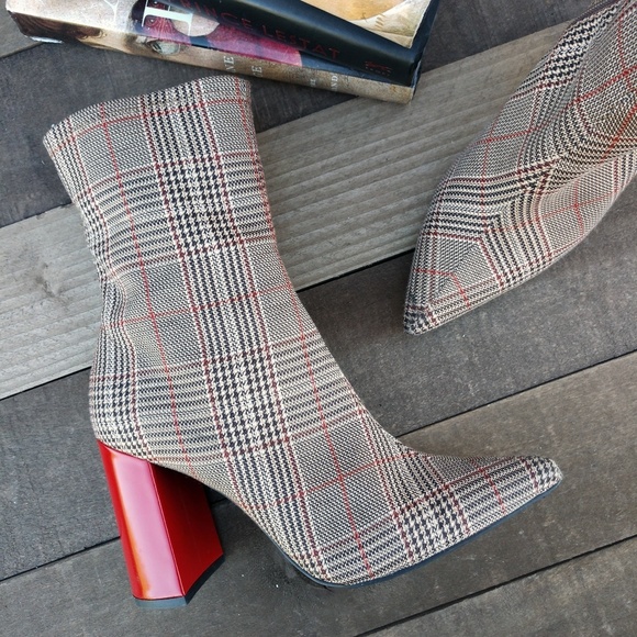 jeffrey campbell siren bootie plaid